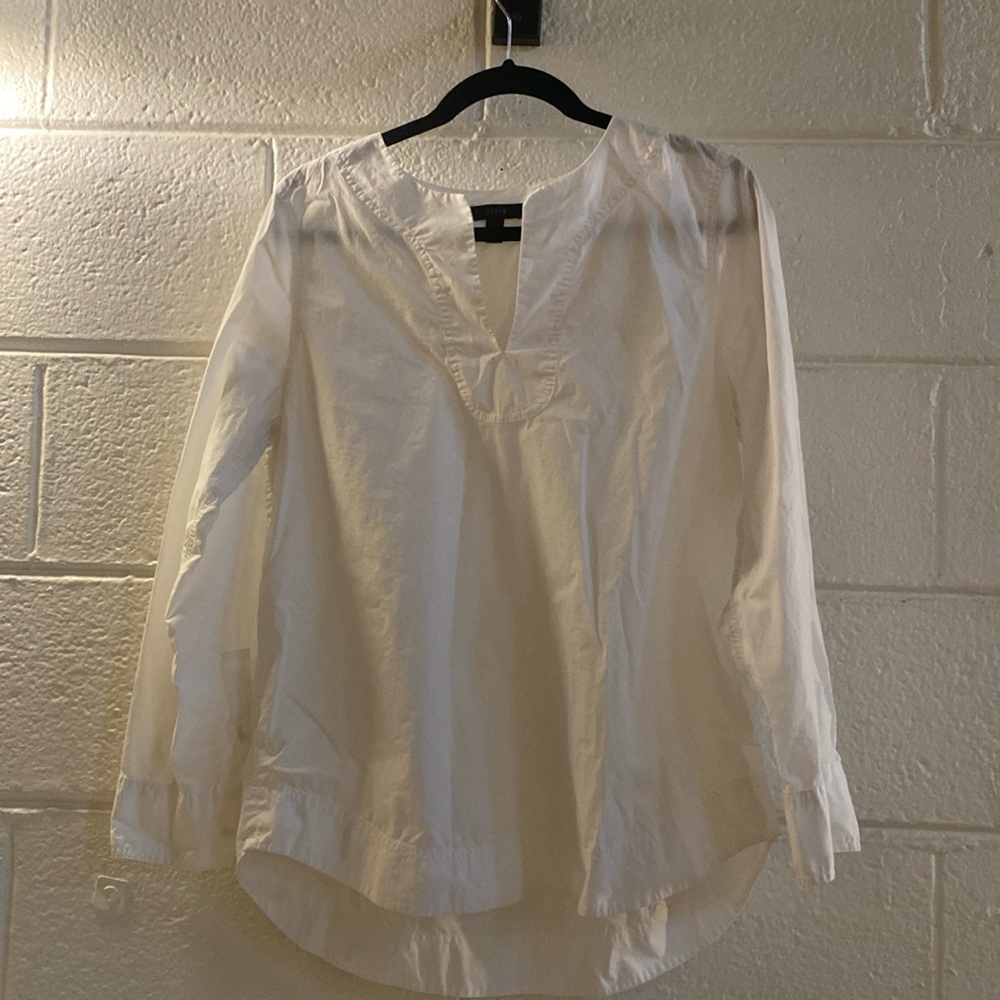 Jcrew white long sleeve shirt